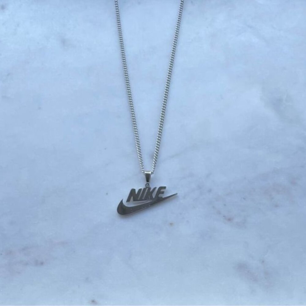 Nike Necklace - 20" Thin Chain - Silver - 20 Inches - Y2K - Unisex